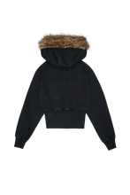 Load image into Gallery viewer, Faux Fur Zip-Up Hoodie