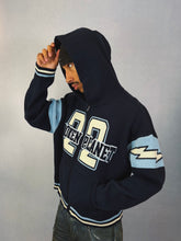 Load image into Gallery viewer, Varsity Knit Zip-Up Hoodie