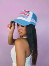 Load image into Gallery viewer, I Only Love My Bed Trucker Hat - Light Blue

